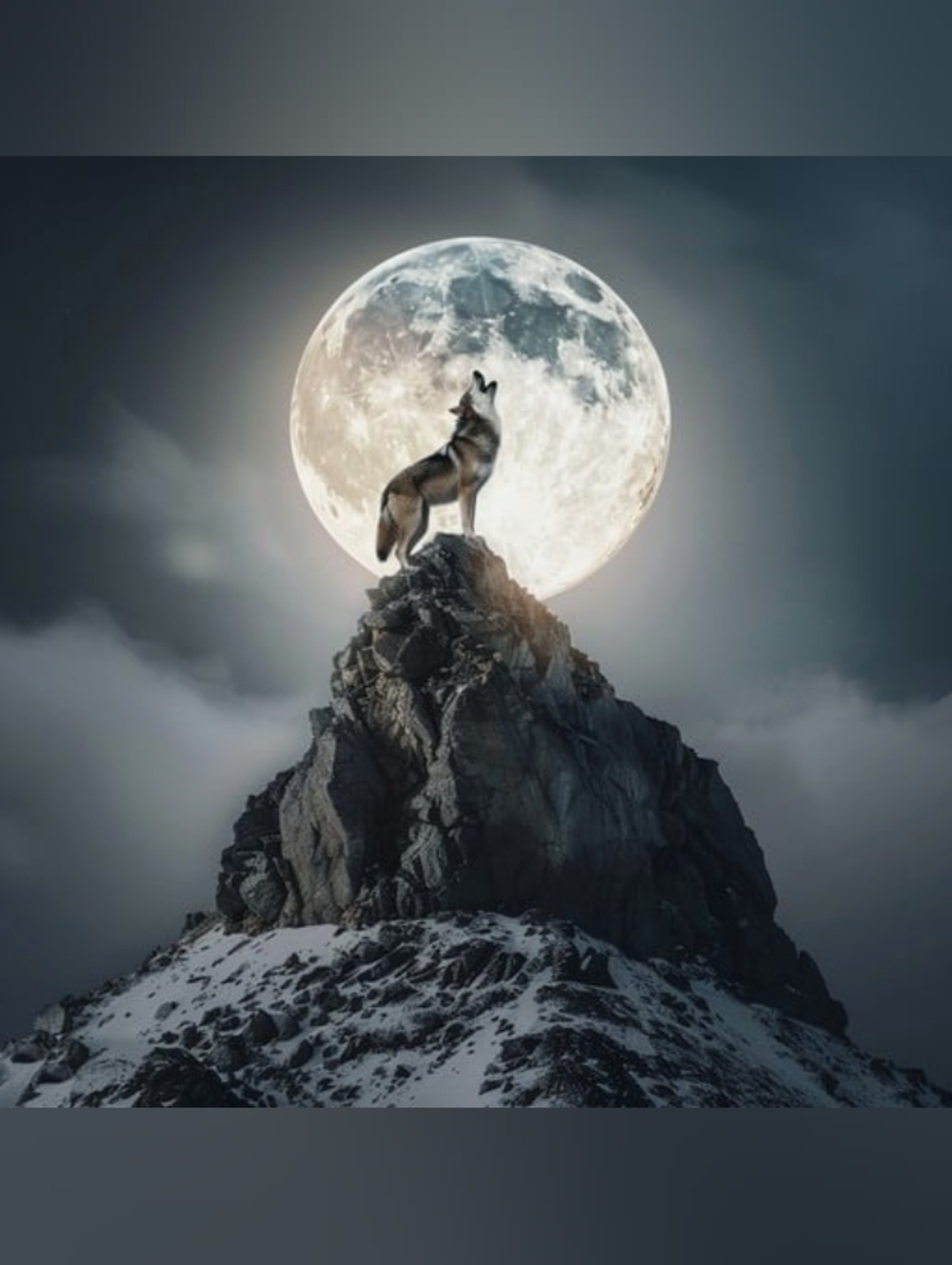 Custom Fridge Magnet Moonlit Wolf Howling